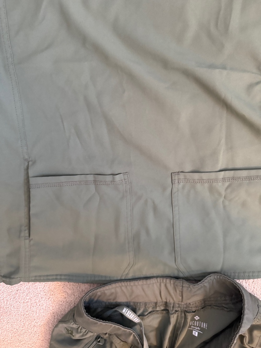 Med Couture Olive Green Cargo Jogger Scrub Pants - Picture 7 of 9